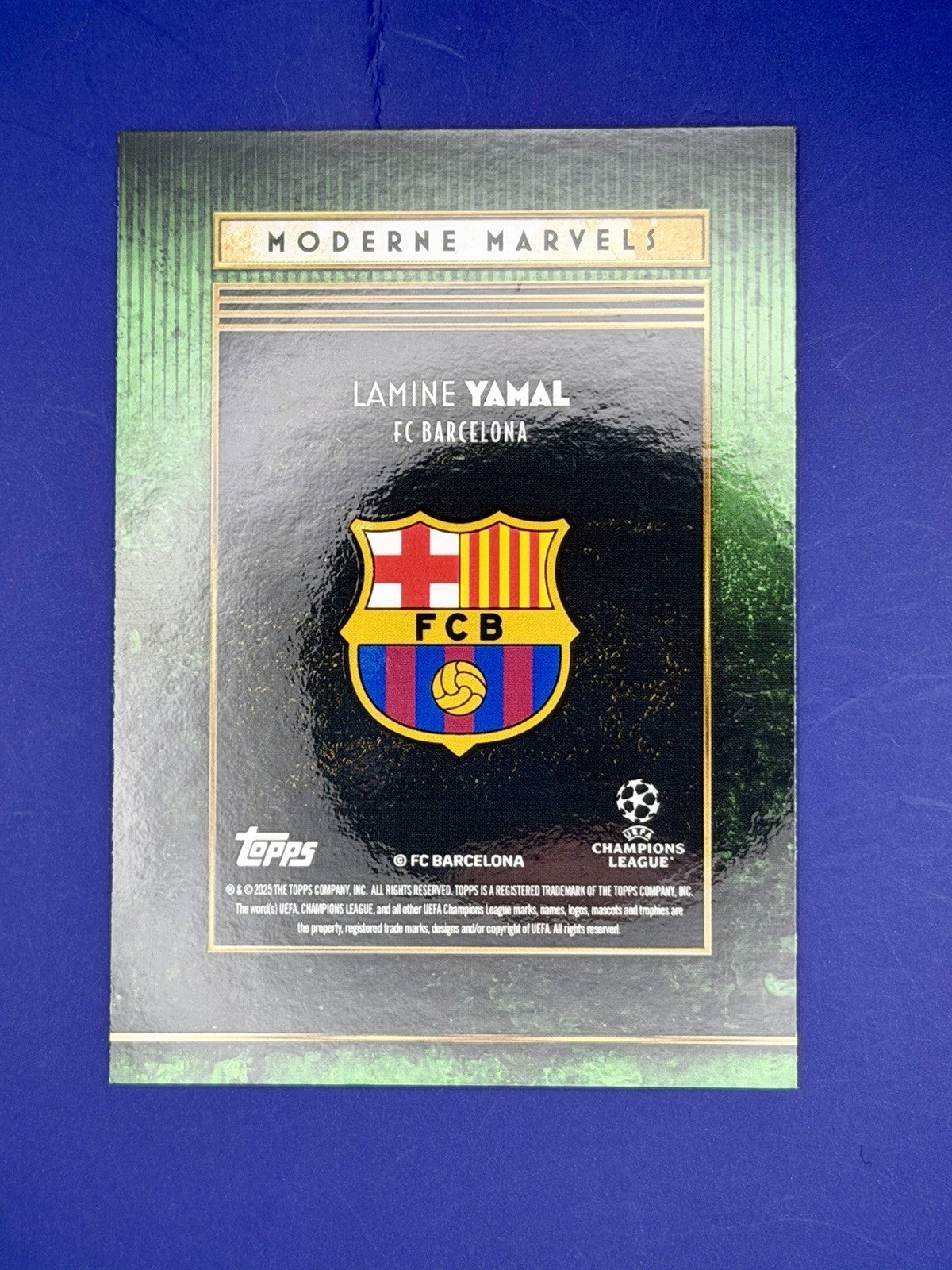 2025-26 Topps Deco UCC - Moderne Marvels Lamine Yamal FC Barcelona Green /75