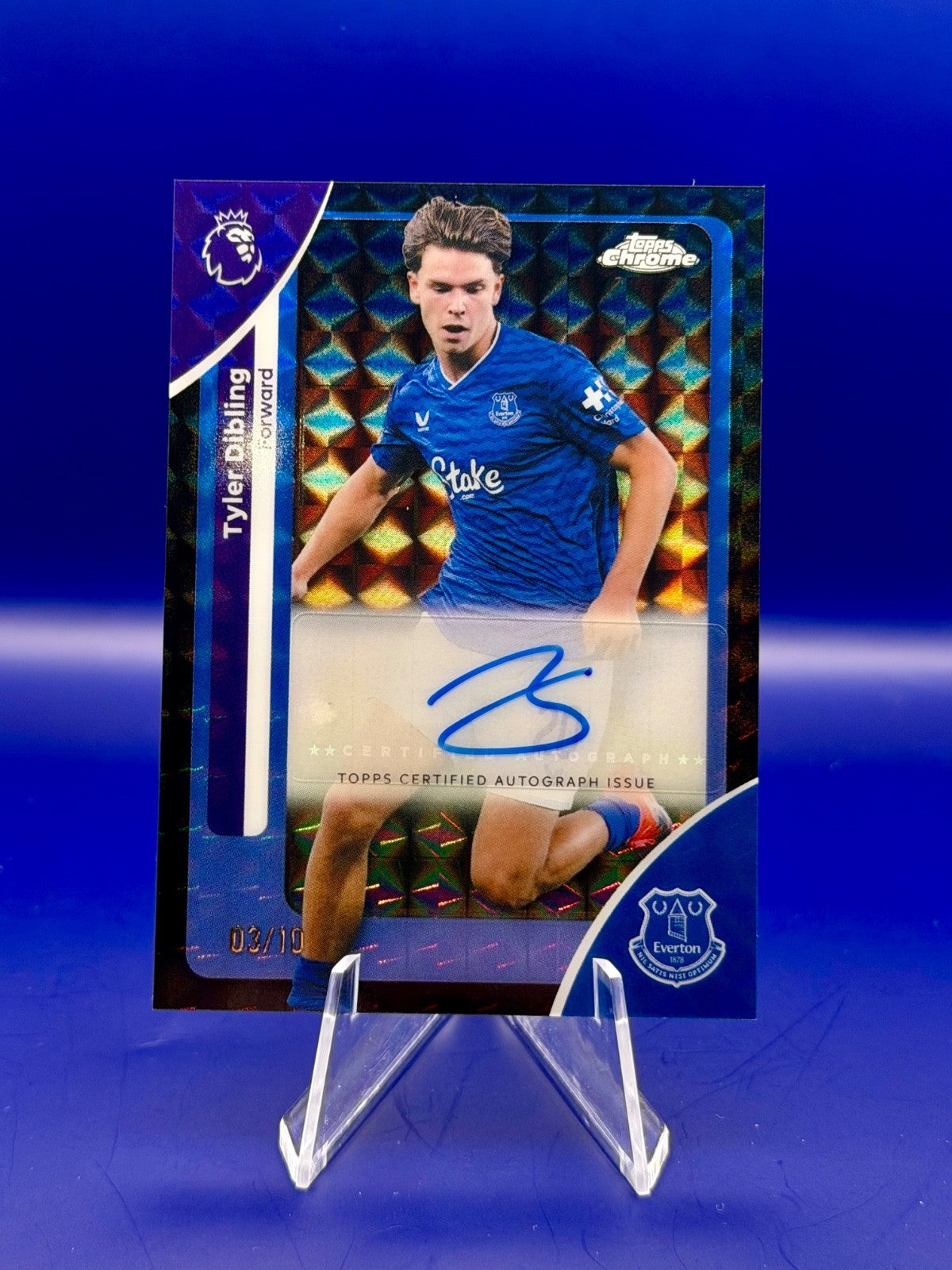 2025-26 Topps Chrome Premier League Tyler Dibling Black Geometric Auto 1/10