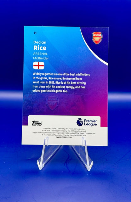 2025-26 Topps Chrome Declan Rice Arsenal Gold Refractor /50