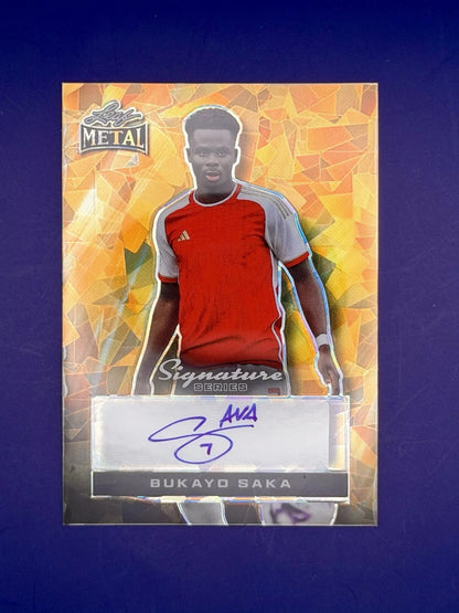 2024 Leaf Metal Signature Series Bukayo Saka Borderless Crystal Gold Auto #1/1