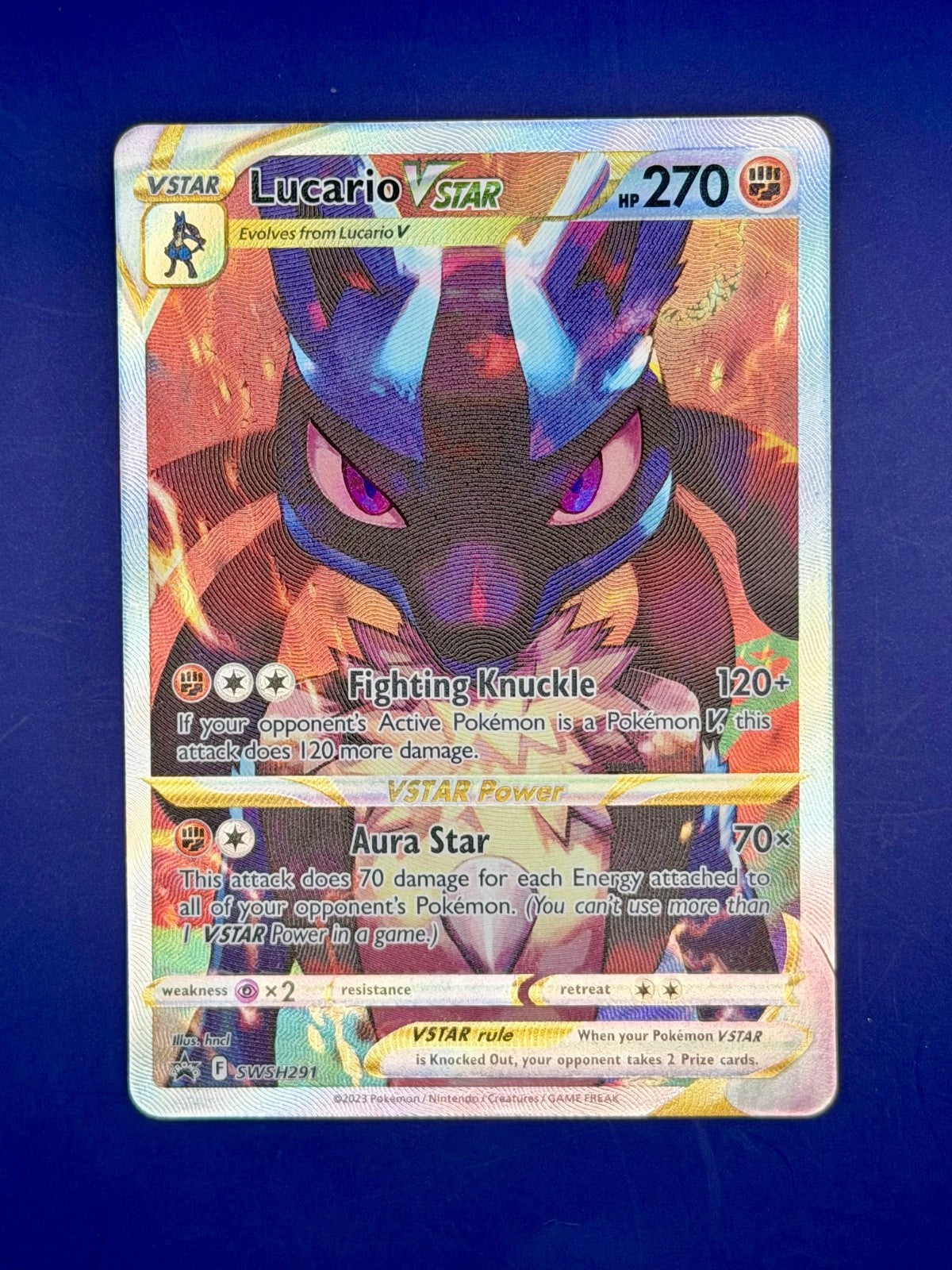 Pokémon TCG Lucario VSTAR SWSH291 Crown Zenith Black Star Promo Card