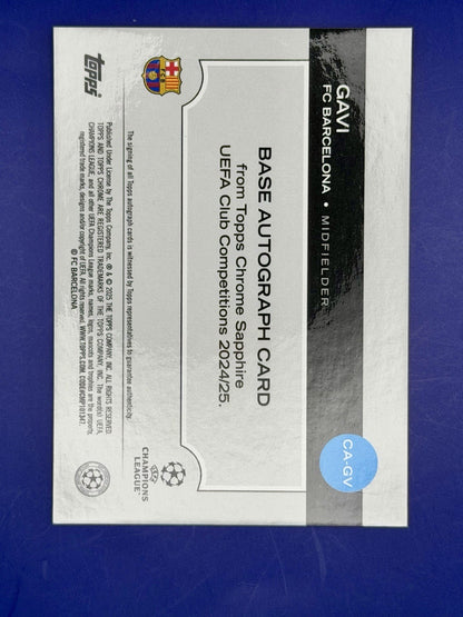 2024/25 Topps Chrome UCC Barcelona Gavi Gold Sapphire Auto /50