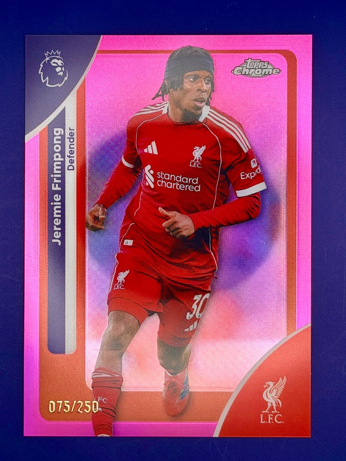 2026 Topps Chrome Jeremie Frimpong Liverpool Pink Refractor /250