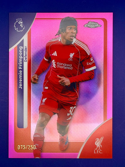 2026 Topps Chrome Jeremie Frimpong Liverpool Pink Refractor /250
