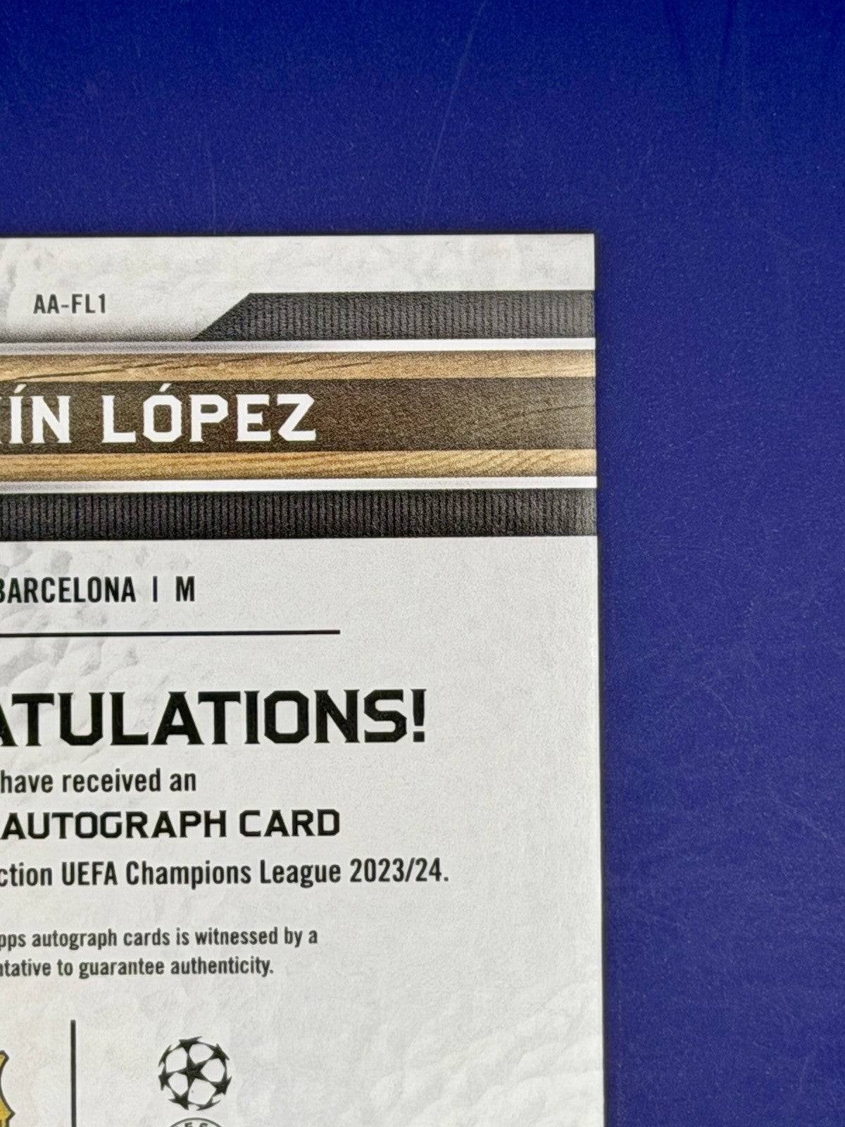 2023-24 Topps Museum UCC Barcelona Fermin Lopez Archival RC Auto /75