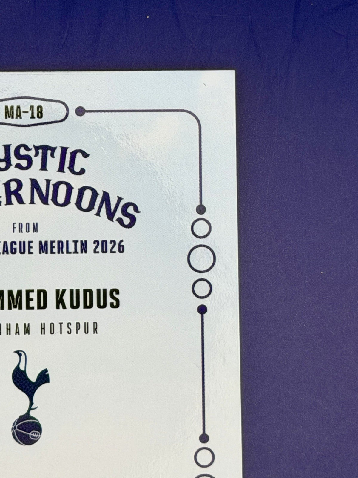Topps Soccer Mohammed Kudus Tottenham Hotspur MA-MK Mystic Afternoons Insert