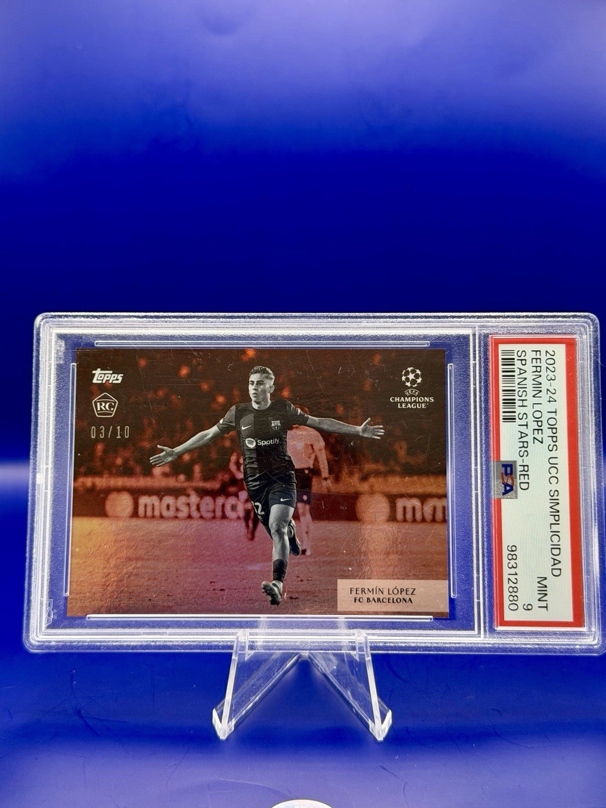 2023-24 Topps UCC Simplified Fermin Lopez FC Barcelona Rookie 03/10 PSA 9