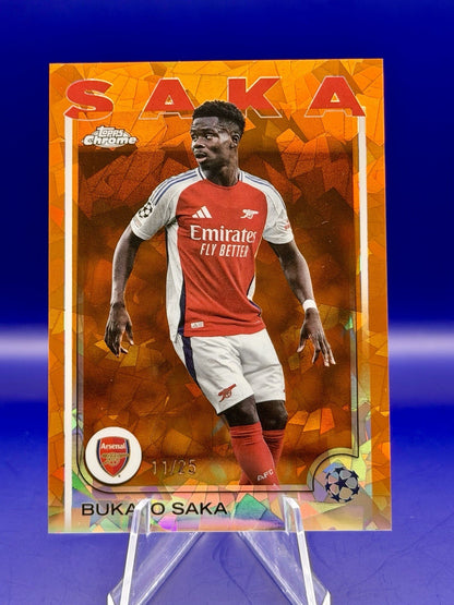 2023-24 Topps Chrome UCC Bukayo Saka Arsenal Orange /25