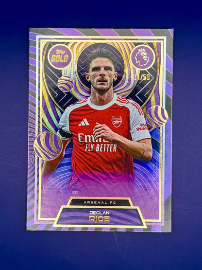 2025 Topps Gold Declan Rice Purple Refractioer /50