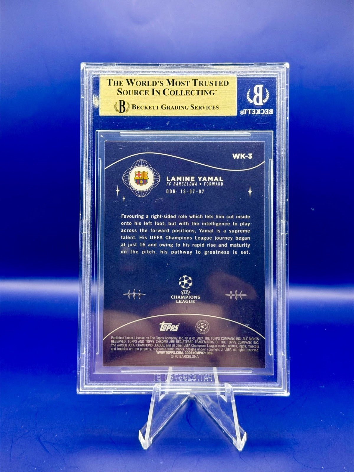 2023-24 Topps Chrome UCC - Wonderkids Lamine Yamal #Wk-3 (RC) Barcelona BGS 9.5