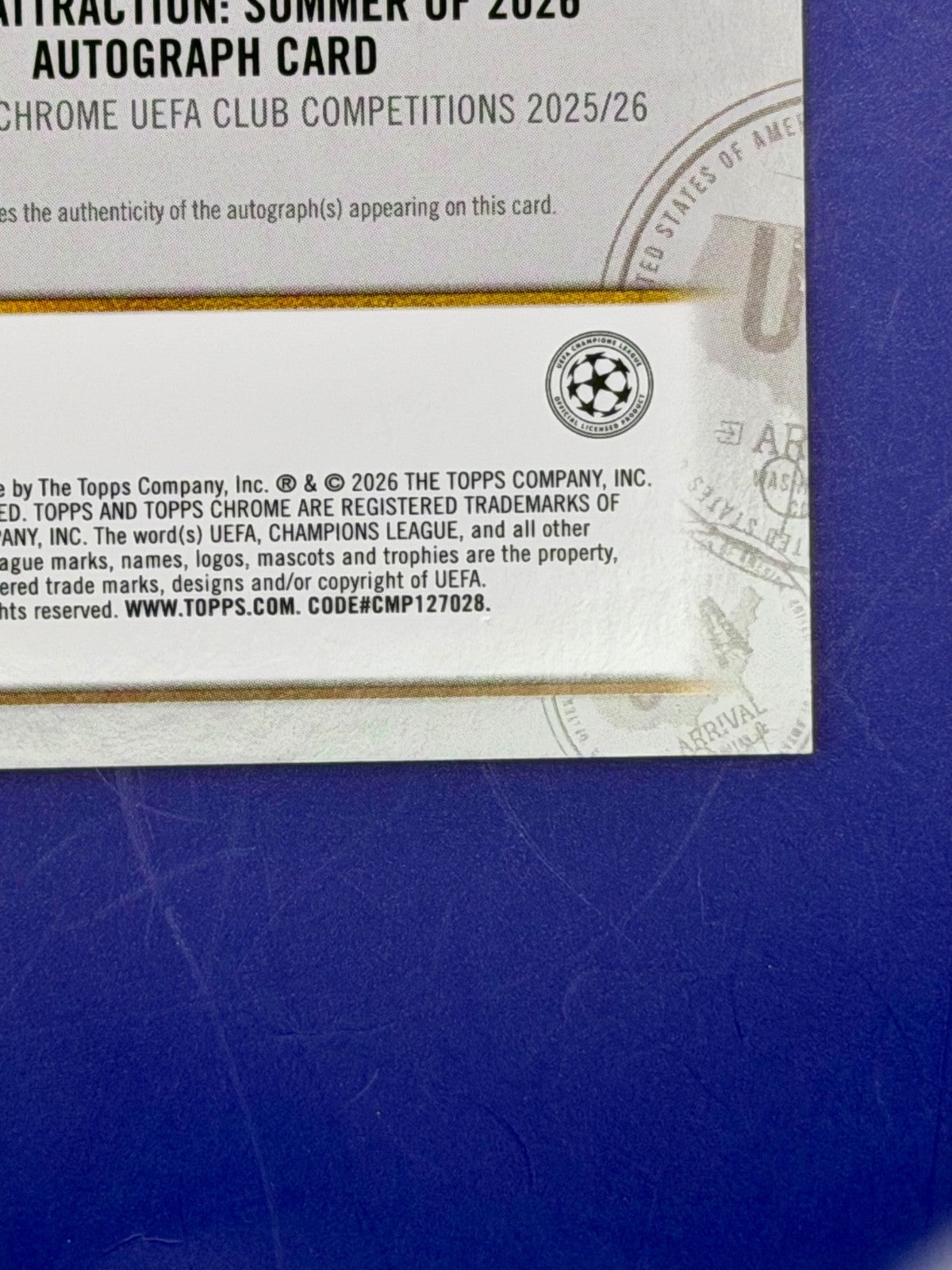 2025.26 Topps Chrome UCC Global Attractions Weston Mckennie (Case Hit) Auto /99