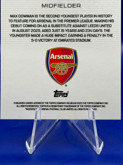 Topps Arsenal Teamset Max Dowman Boafide Rookie