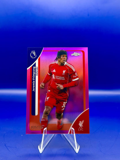 2026 Topps Chrome Jeremie Frimpong Liverpool Pink Refractor /250