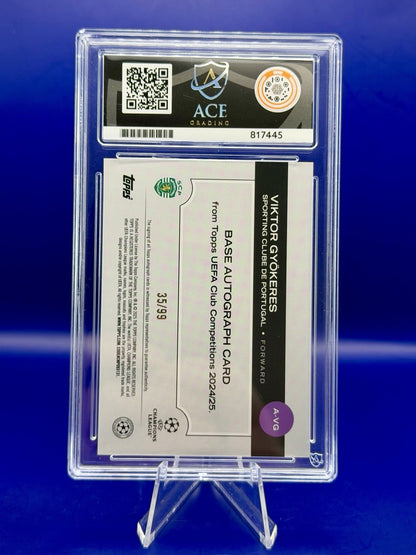 2024-25 Topps UEFA Viktor Gyokeres Green Auto /99 ACE 10 Gem Mint