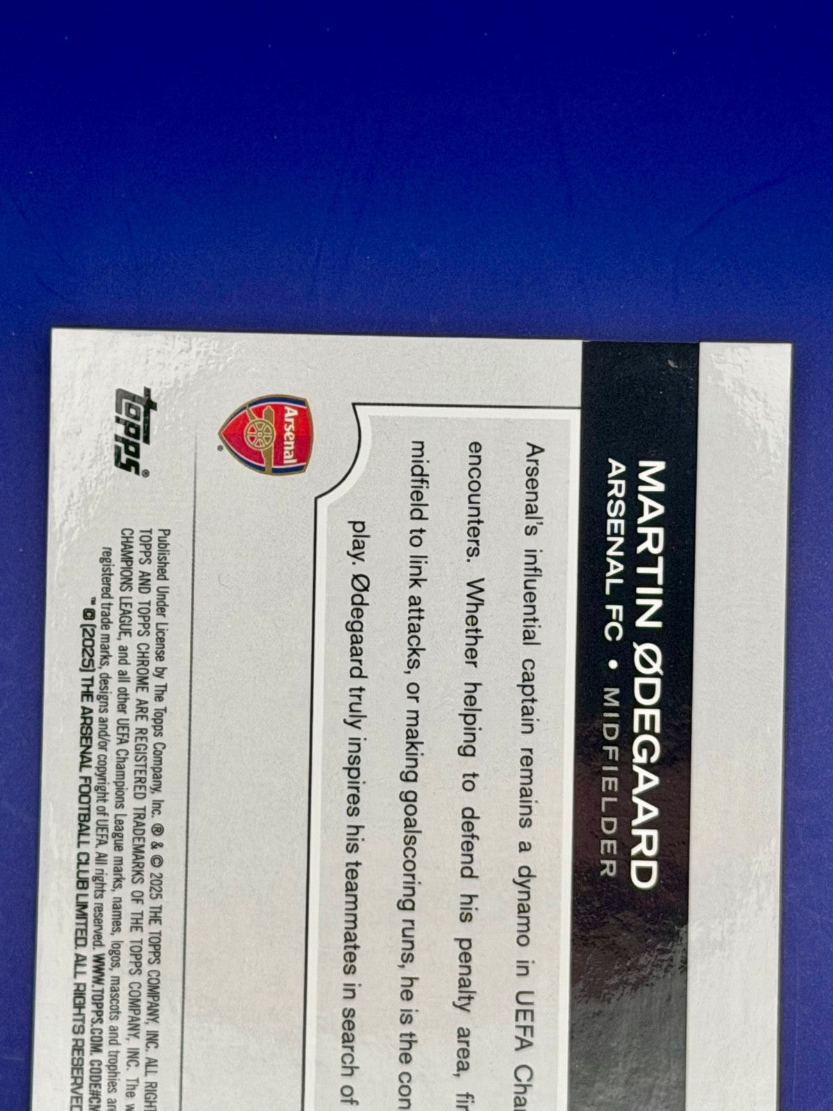 2025 Topps Chrome Martin Odegaard Orange Logofractor Starball 20/25