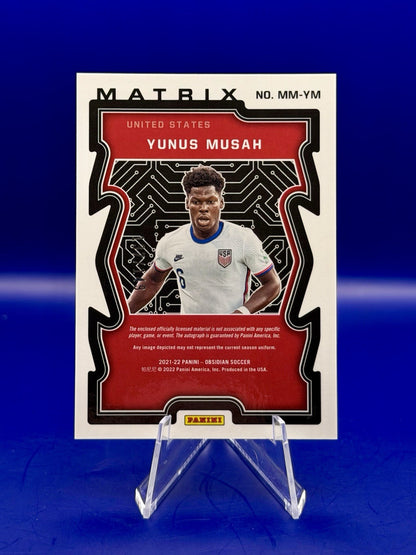 2021/22 Panini Obsidian Yunus Musah USA Patch Auto /149