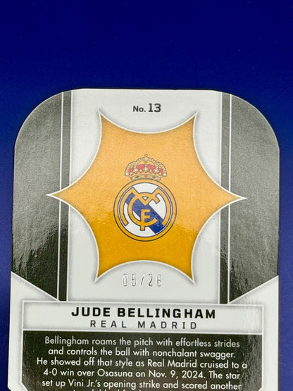 Jude Bellingham/28 Supernova Red Crystals from 2024-25 Panini Obsidian Soccer