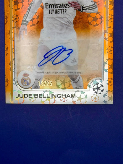 Topps Chrome 2024/25 UCC Jude Bellingham Orange Logo Refractor Auto /25