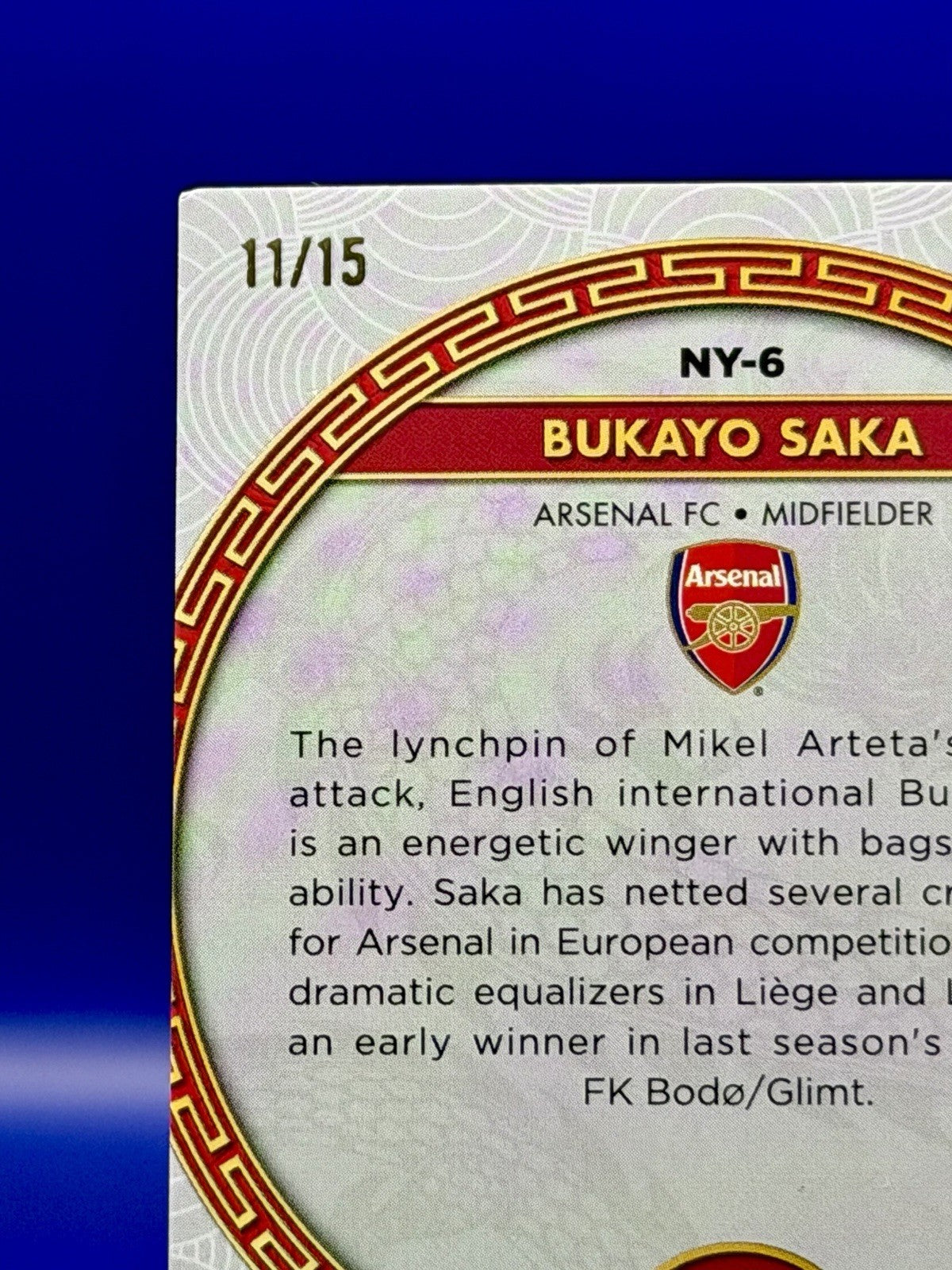 2024 Topps UCC Year Of The Dragon Bukayo Saka Arsenal Purple Parallel/15