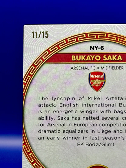 2024 Topps UCC Year Of The Dragon Bukayo Saka Arsenal Purple Parallel/15