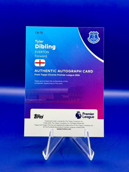 2025-26 Topps Chrome Premier League Tyler Dibling Black Geometric Auto 1/10