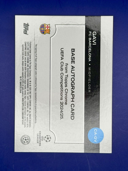 2024/25 Topps Chrome UCC Barcelona Gavi Gold Refractor Auto /50