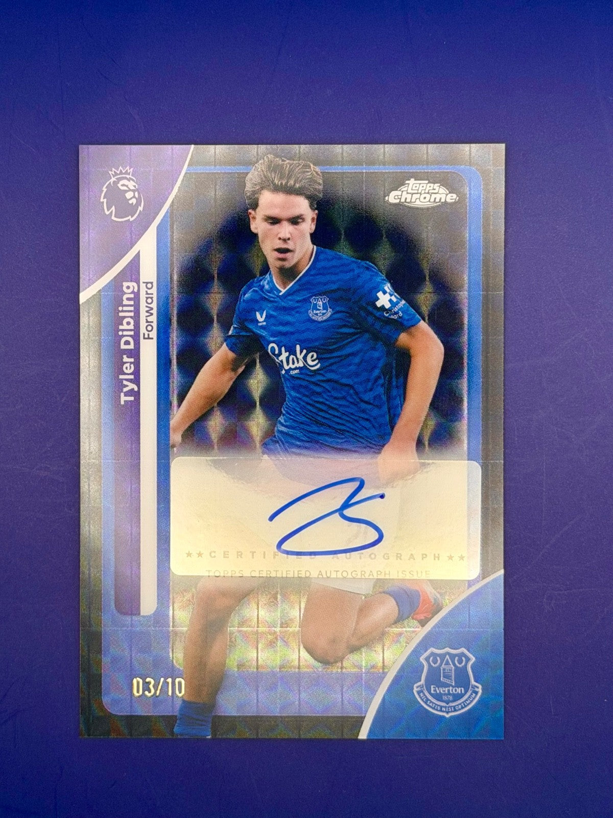 2025-26 Topps Chrome Premier League Tyler Dibling Black Geometric Auto 1/10