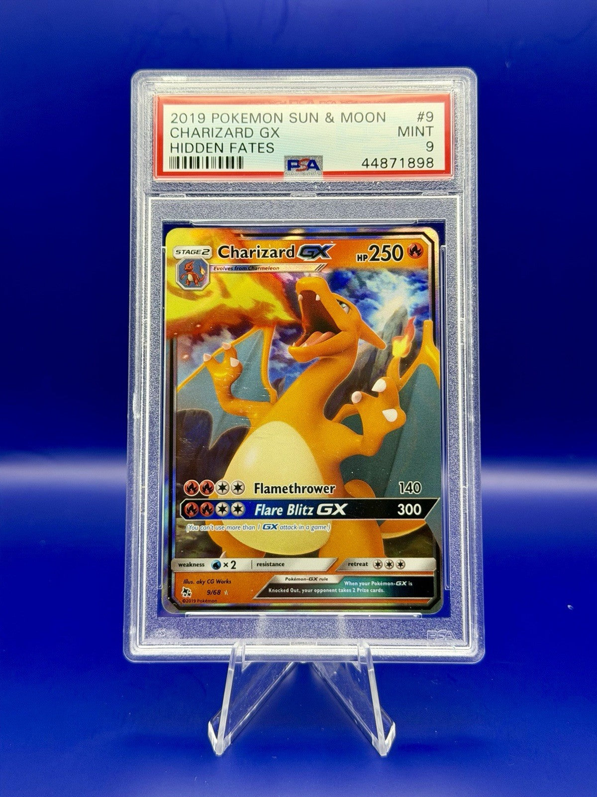 Pokemon PSA Mint 9 - Charizard GX - Hidden Fates #9