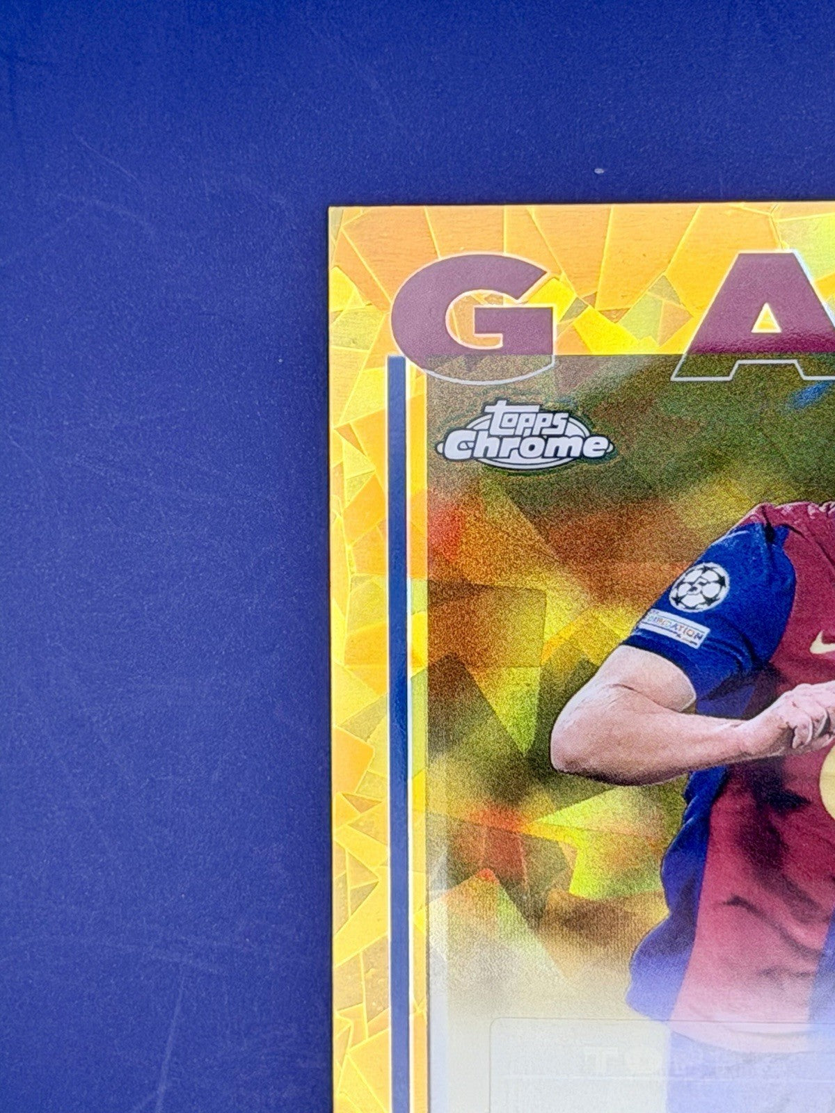 2024/25 Topps Chrome UCC Barcelona Gavi Gold Sapphire Auto /50