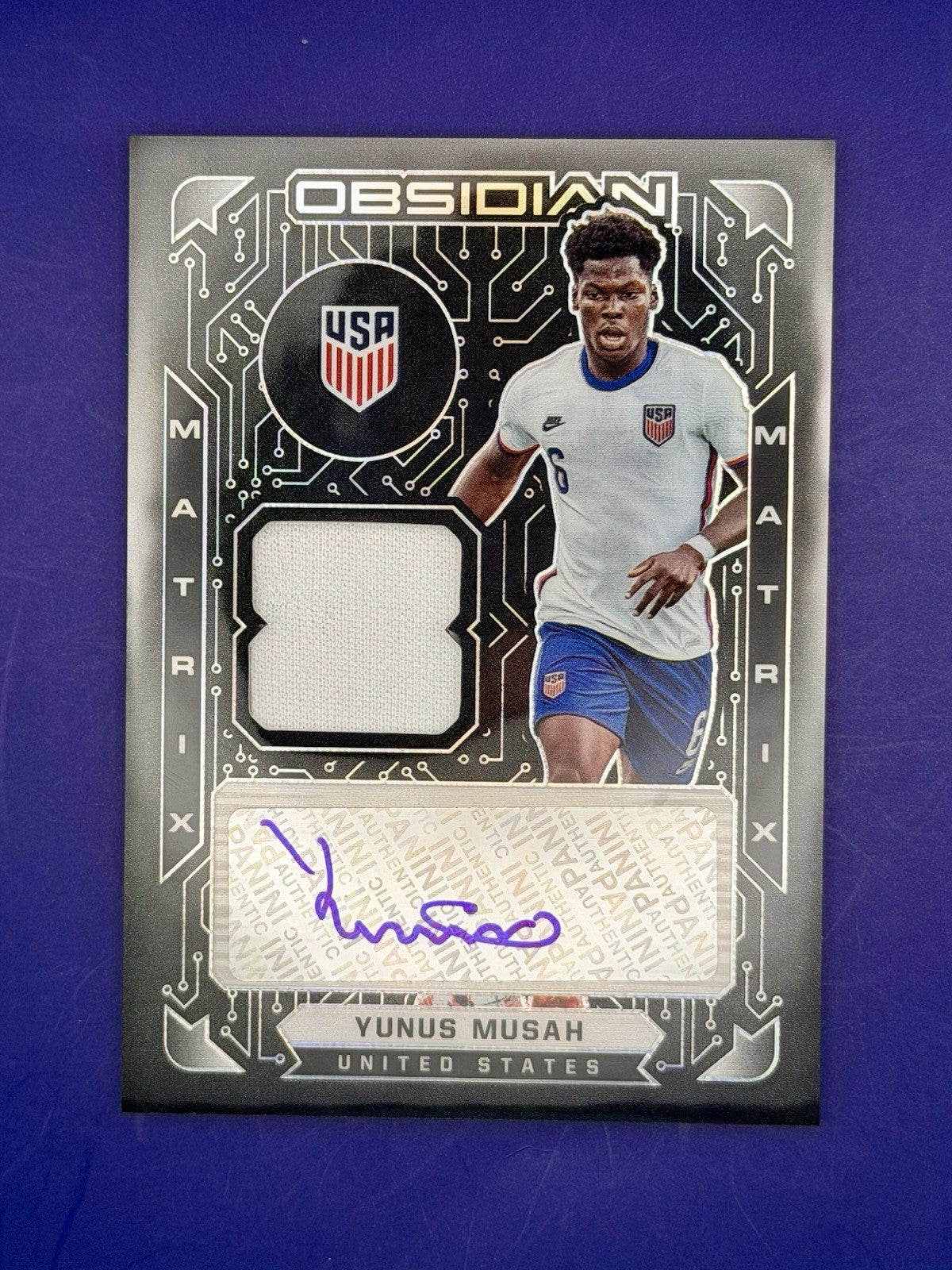 2021/22 Panini Obsidian Yunus Musah USA Patch Auto /149