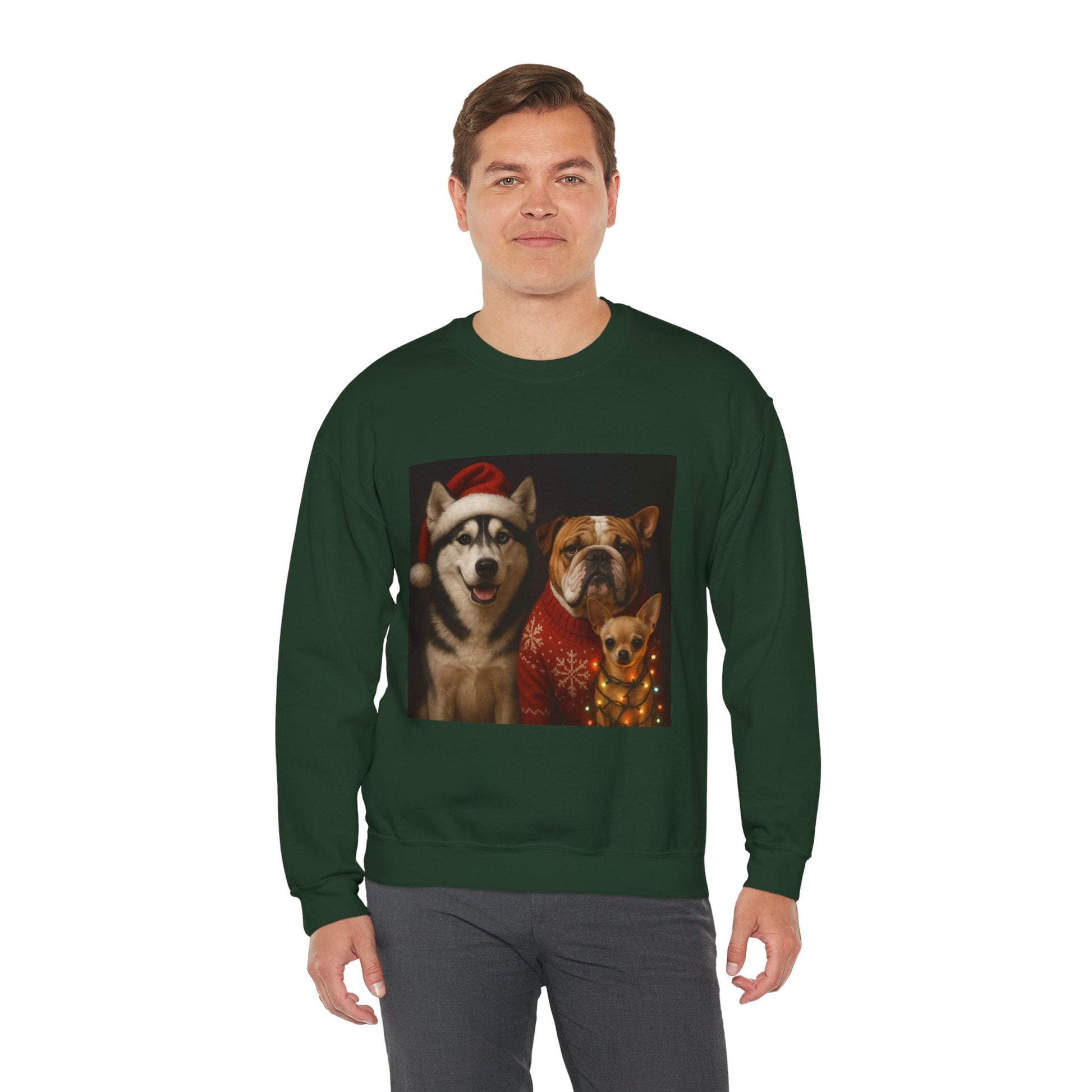 Festive Dog Sweatshirt Printify