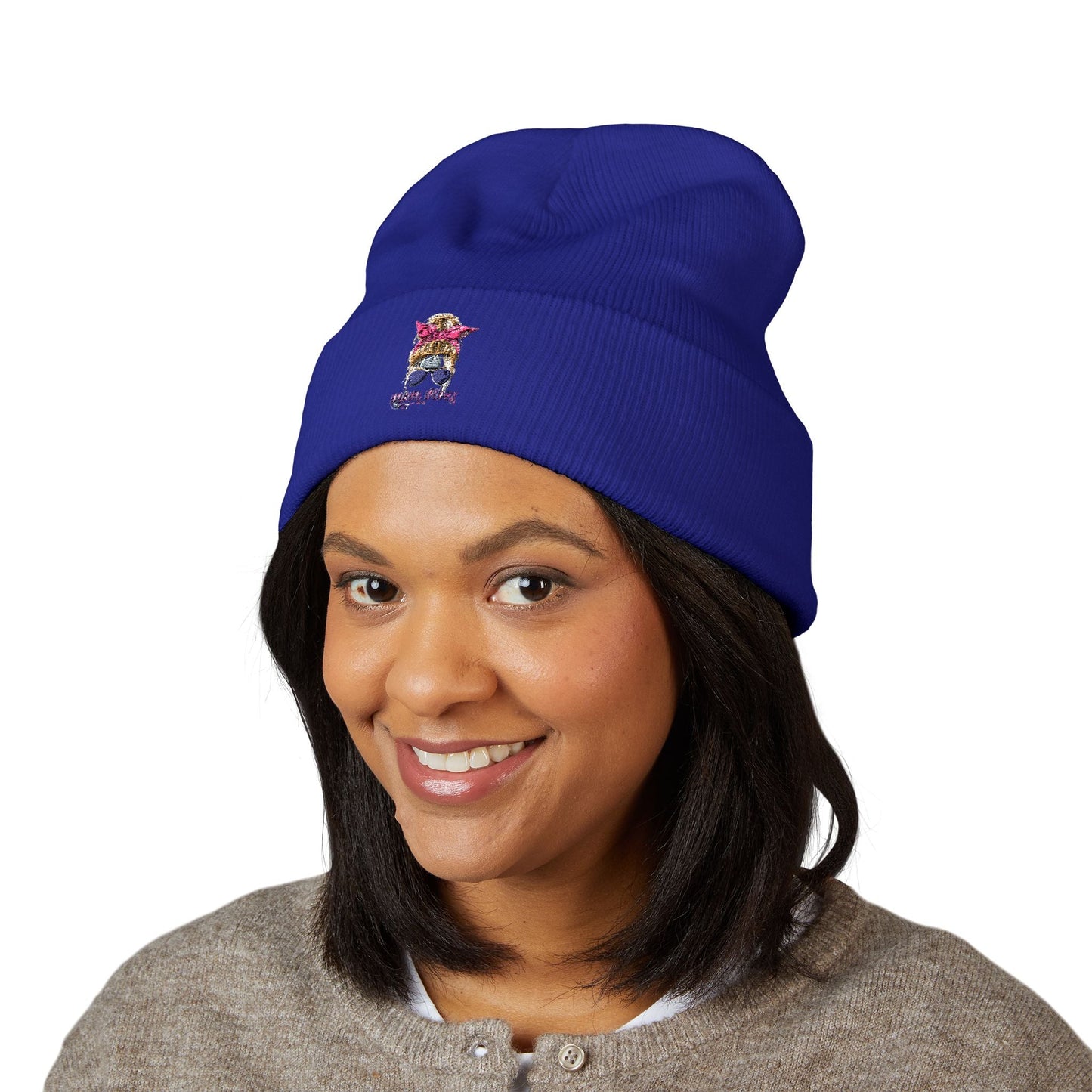 Mom Vibes Cuffed Beanie Printify