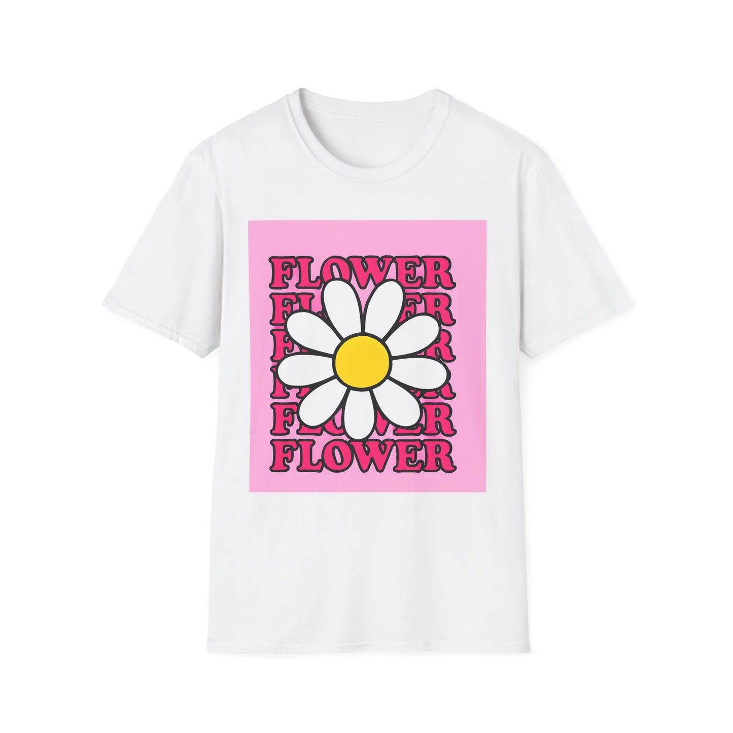 Pink Floral T-Shirt Printify