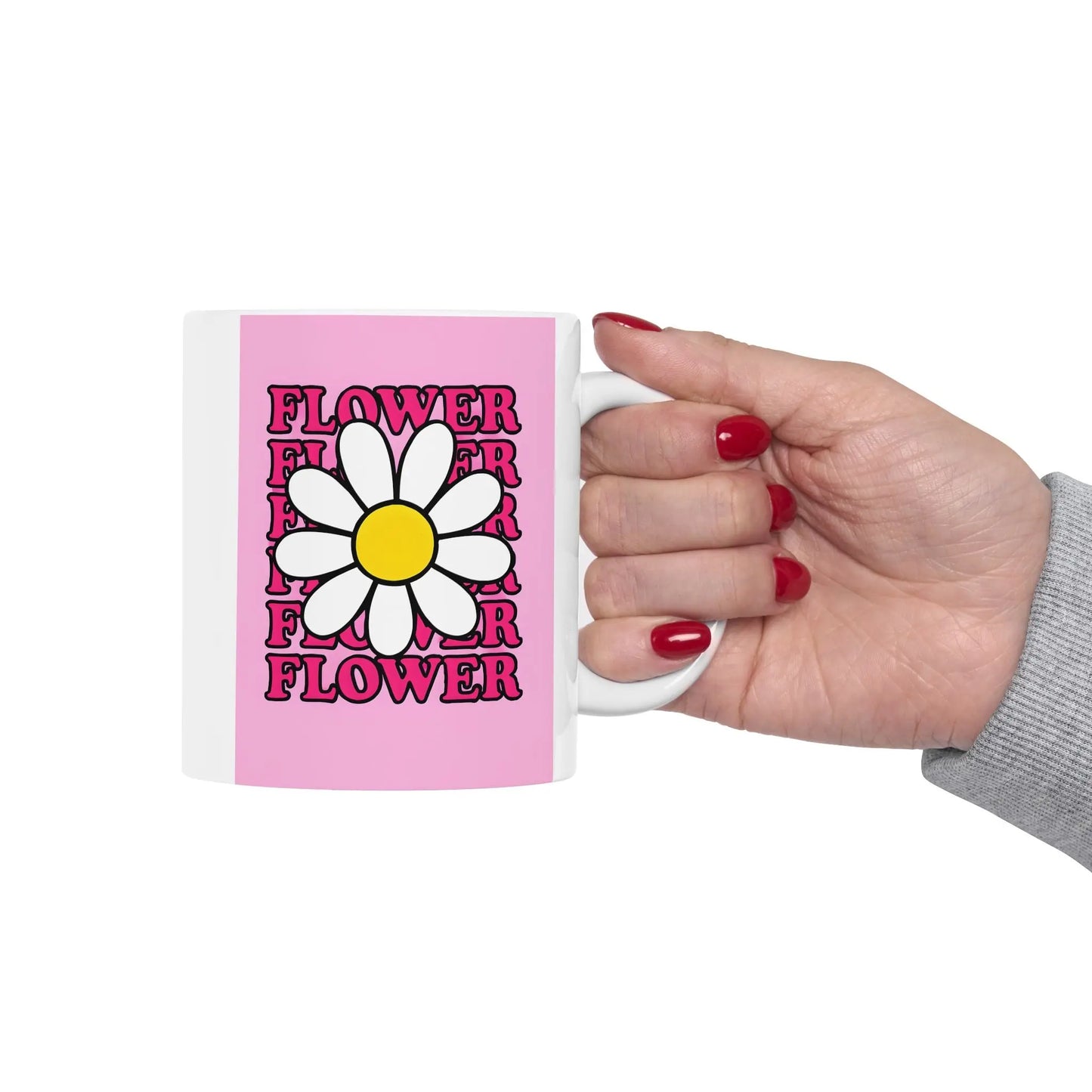 Pink Floral Coffee Mug Printify