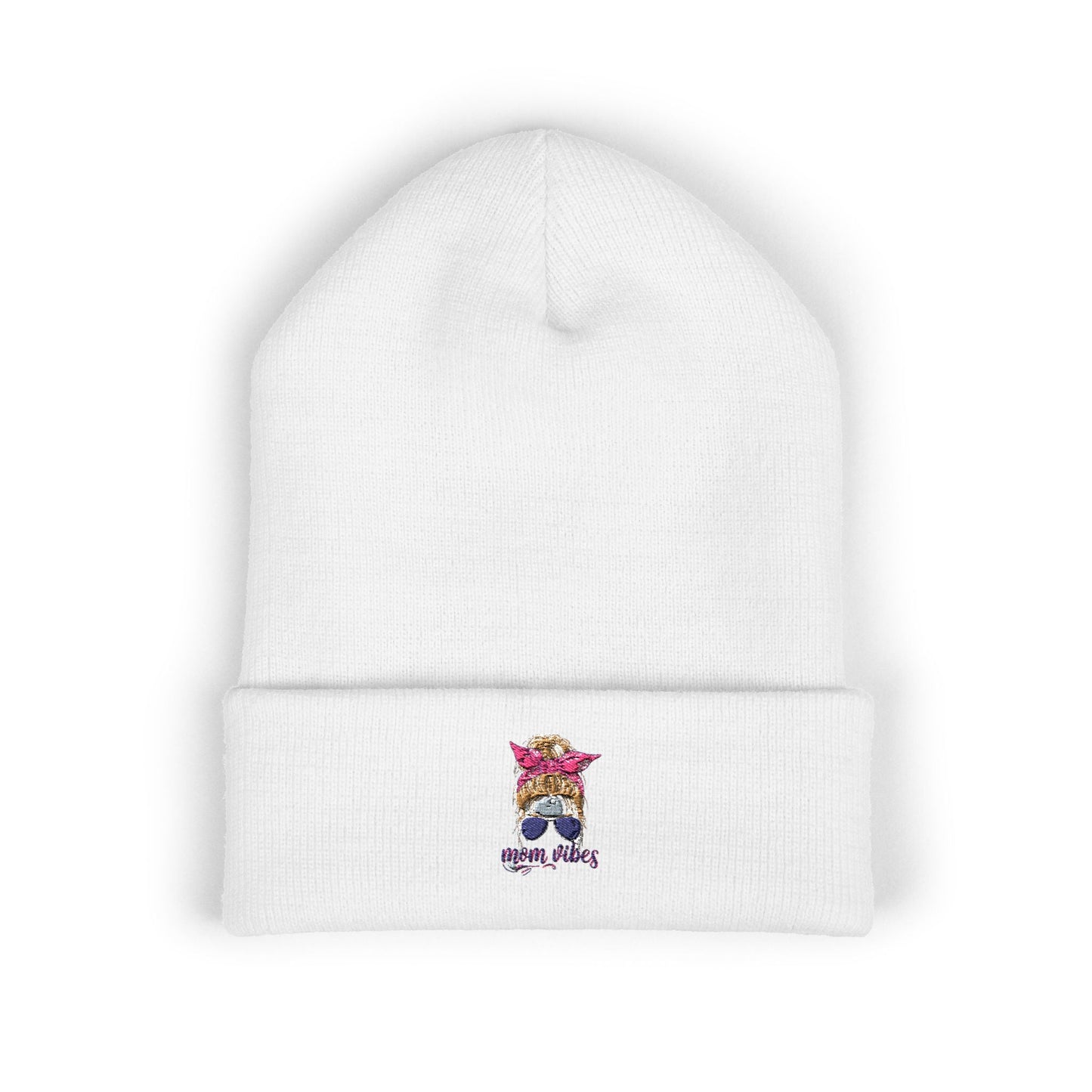 Mom Vibes Cuffed Beanie Printify