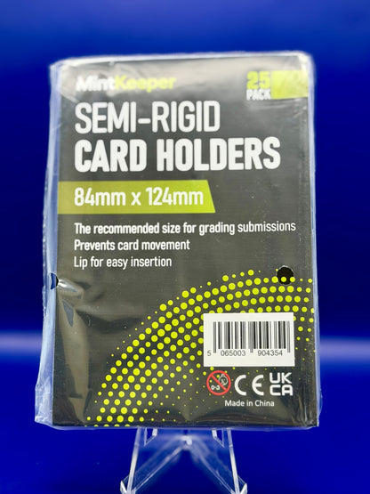 Semi Rigid Card Holders - Grading Submission Size | Pack of 25 | PSA, BGS, SGC Compatible