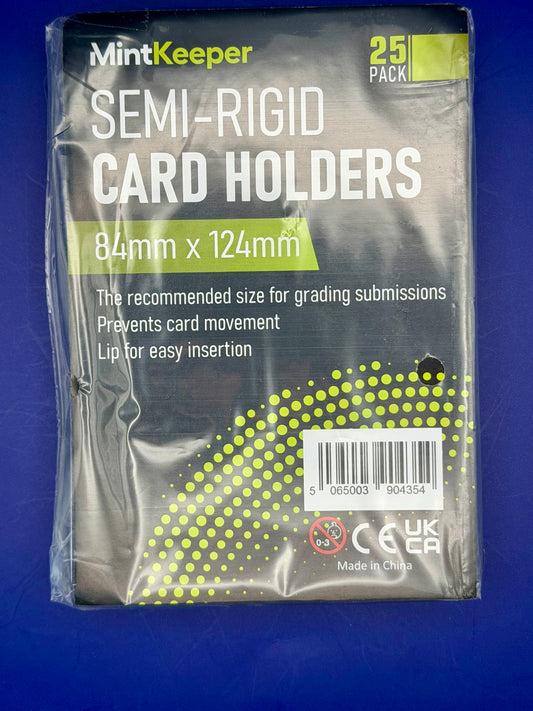 Semi Rigid Card Holders - Grading Submission Size | Pack of 25 | PSA, BGS, SGC Compatible