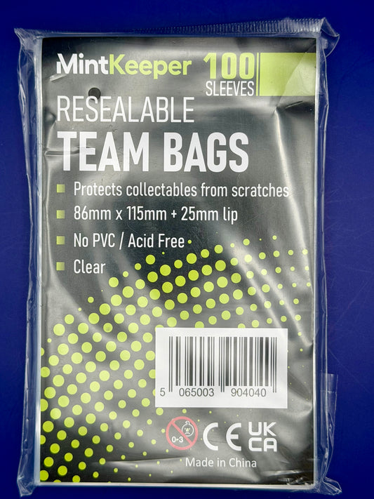 Resealable Team Bags for Trading Cards & Top Loaders | 86mm x 115mm