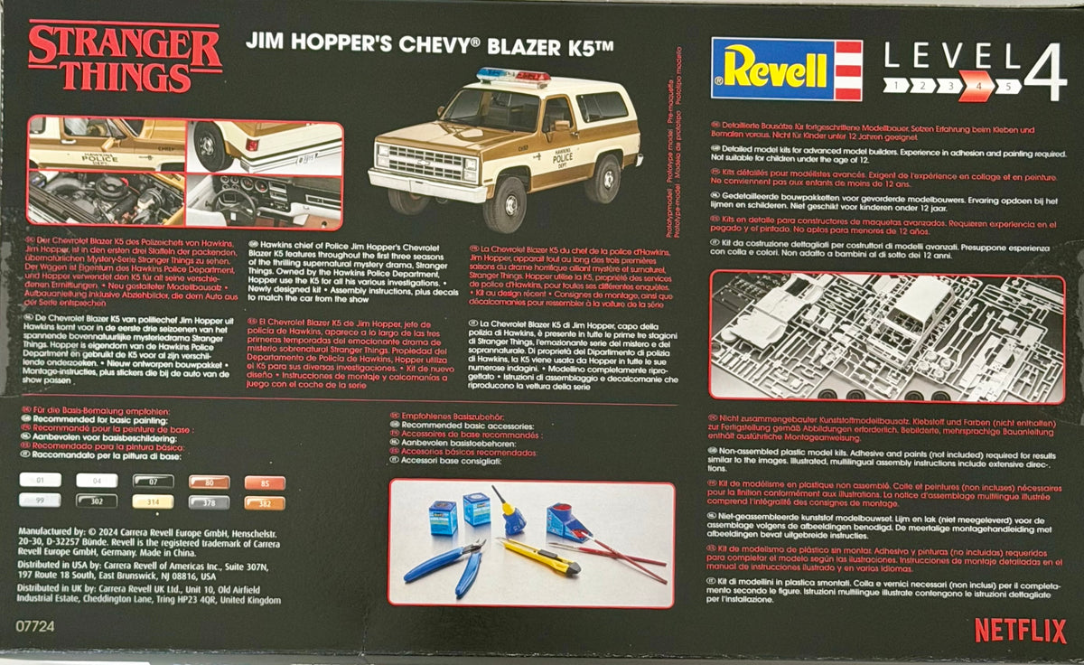 Stranger Things Model Kit 1/25 1985 Chevrolet K5 Blazer 19 cm Revell