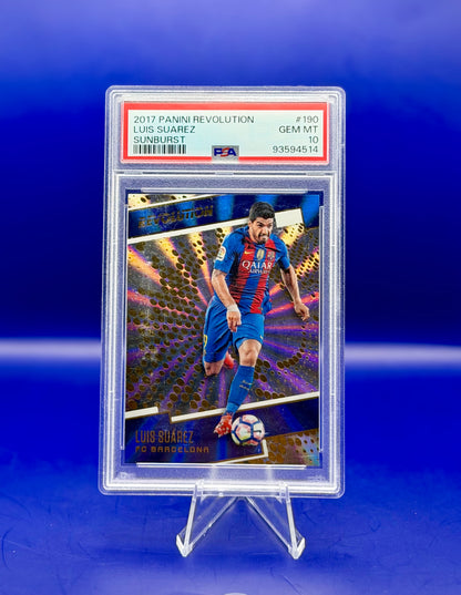 Luis Suárez #190 – 2017 Panini Revolution Sunburst | PSA 10