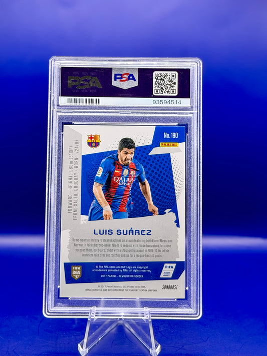 Luis Suárez #190 – 2017 Panini Revolution Sunburst | PSA 10