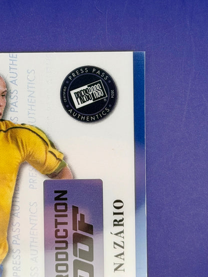 Ronaldo Nazário R9 – Press Pass Authentics Pre-Production Cromo | 1/1
