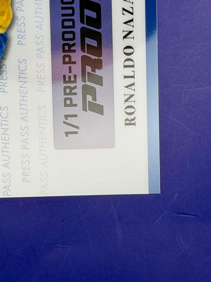 Ronaldo Nazário R9 – Press Pass Authentics Pre-Production Cromo | 1/1