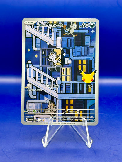 Alolan Meowth 139/128 – 30th Celebration | English Illustration Rare