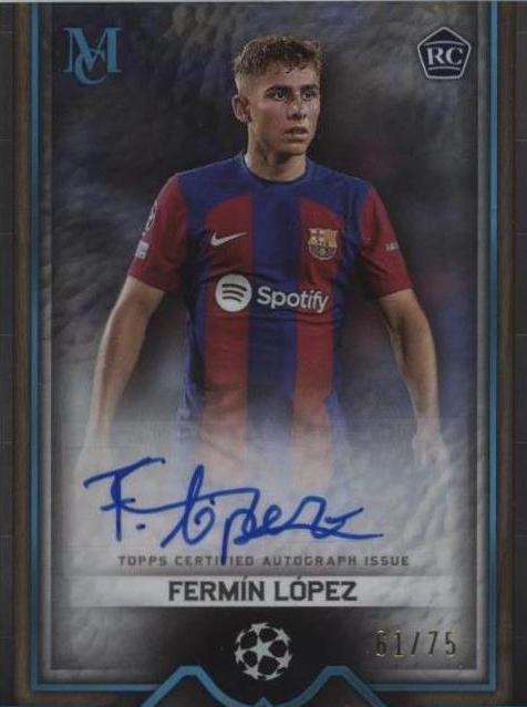 2023-24 Topps Museum UCC Barcelona Fermin Lopez Archival RC Auto /75